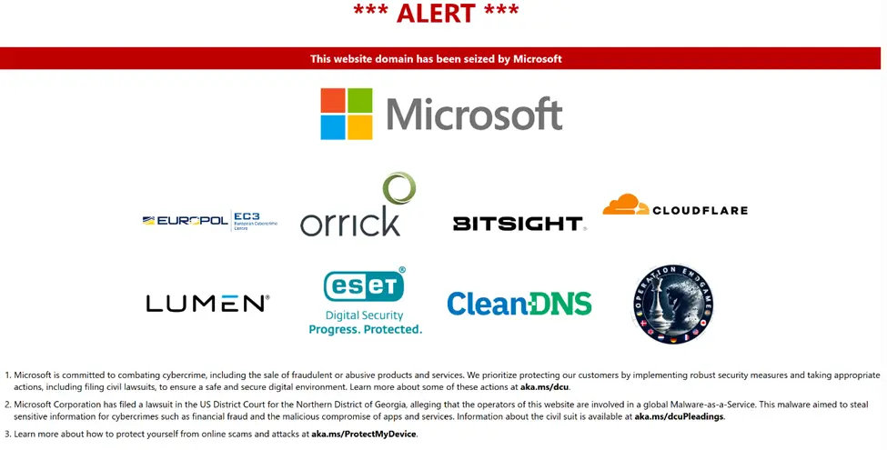Microsoft alert